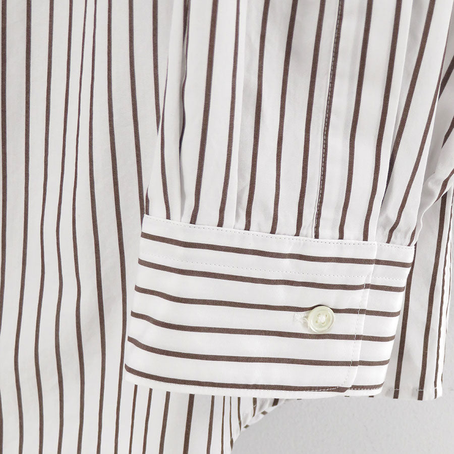 【Graphpaper/グラフペーパー】<br>SIDOGRAS Stripe L/S Oversized Regular Collar Shirt <br>GM254-50025STB