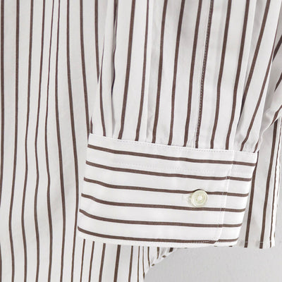 【Graphpaper/グラフペーパー】<br>SIDOGRAS Stripe L/S Oversized Regular Collar Shirt <br>GM254-50025STB