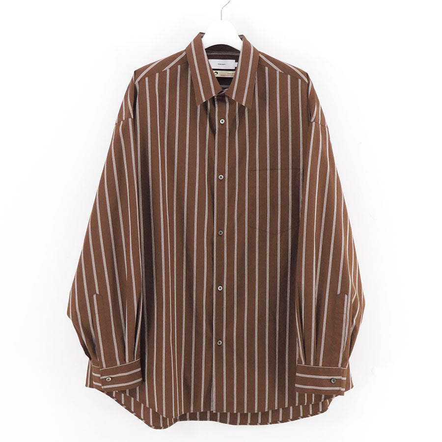 【Graphpaper/グラフペーパー】<br>SIDOGRAS Stripe L/S Oversized Regular Collar Shirt <br>GM254-50025STB