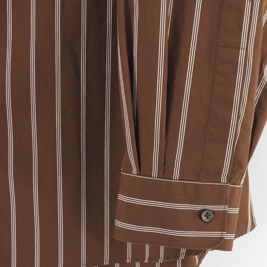 【Graphpaper/グラフペーパー】<br>SIDOGRAS Stripe L/S Oversized Regular Collar Shirt <br>GM254-50025STB