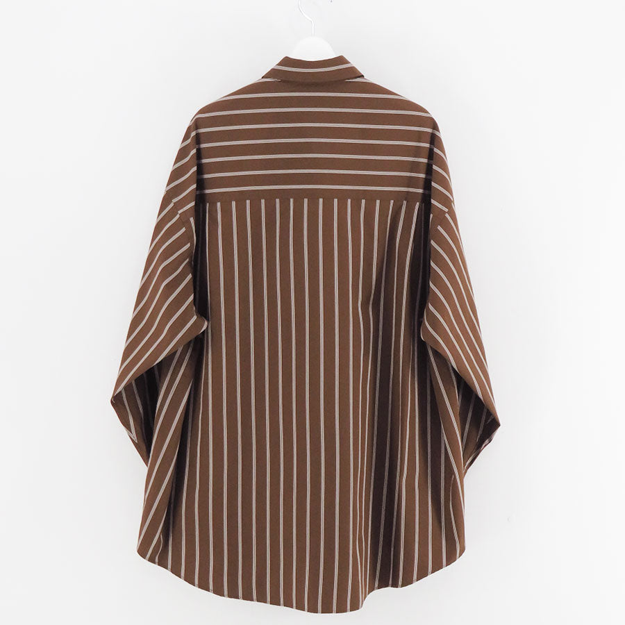 【Graphpaper/グラフペーパー】<br>SIDOGRAS Stripe L/S Oversized Regular Collar Shirt <br>GM254-50025STB