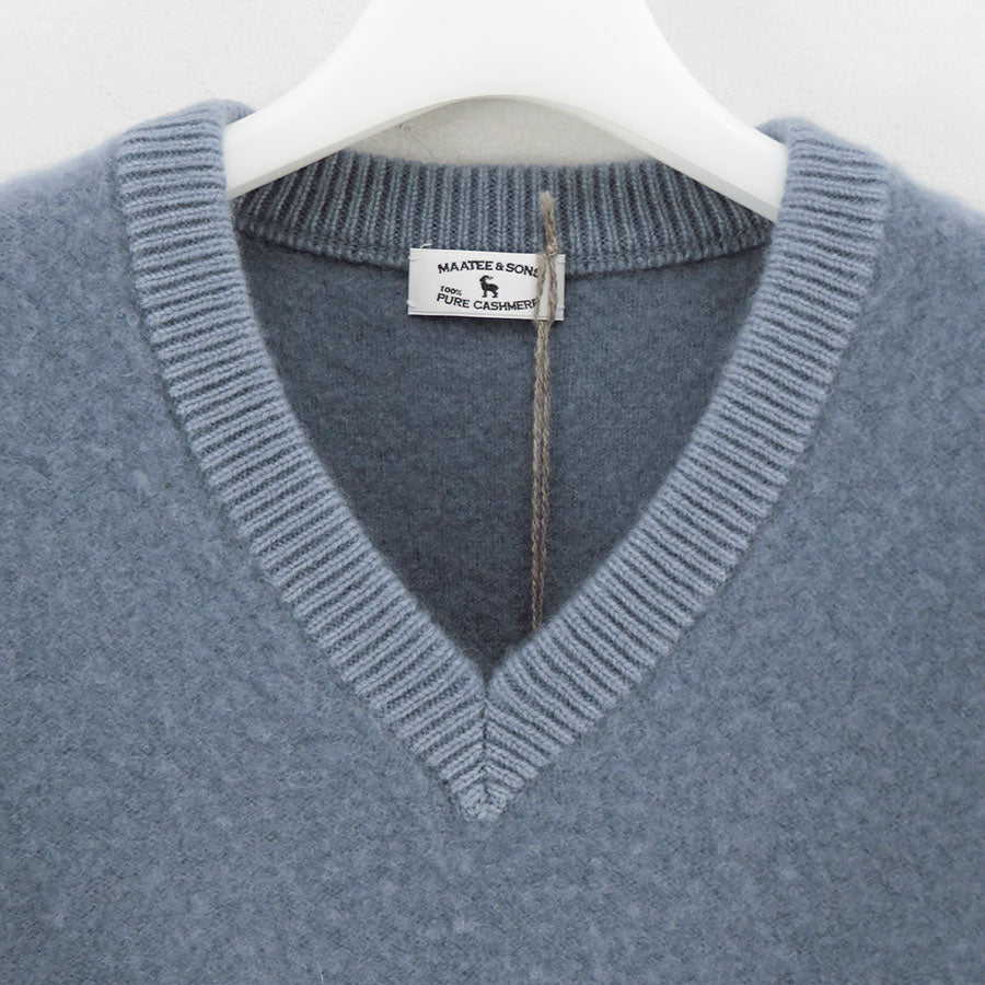 【MAATEE&SONS/マーティーアンドサンズ】<br>CASHEMERE 圧縮 V SWEATER <br>MT5303-0109