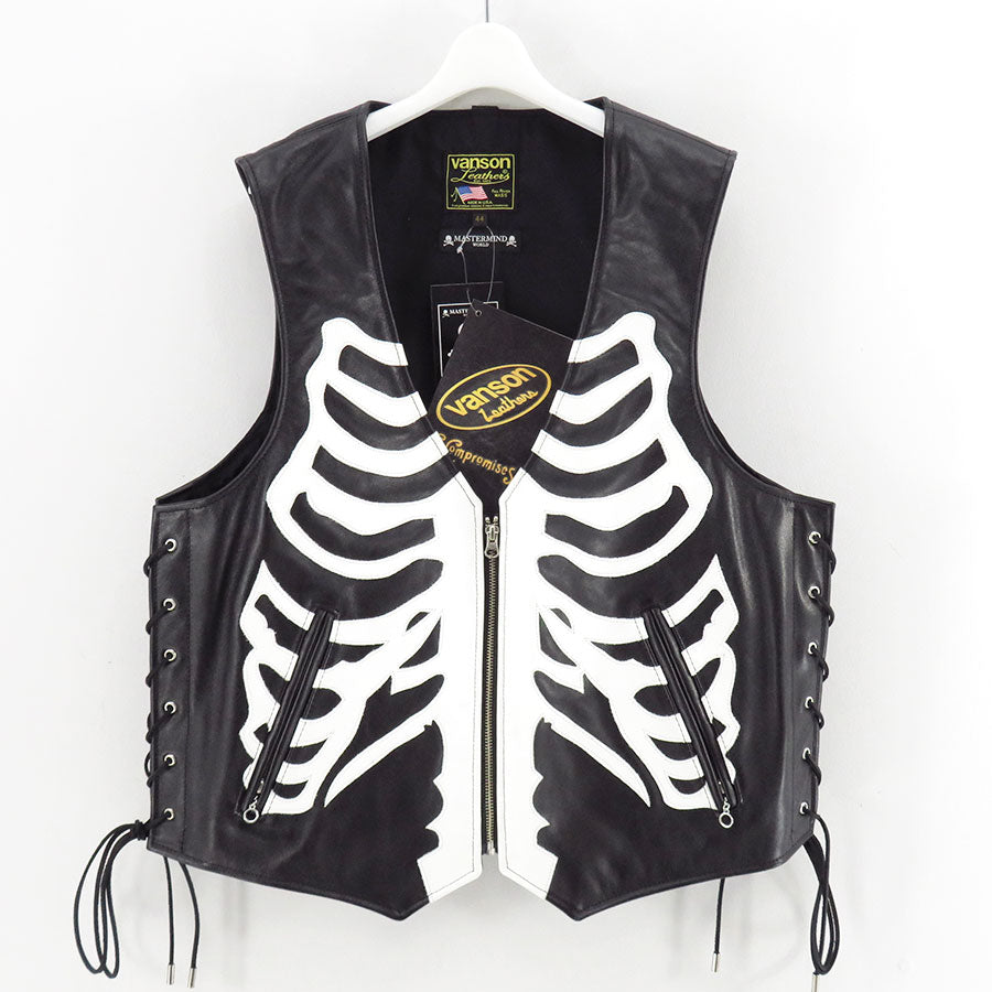 【MASTERMIND WORLD×VANSON】<br>BONES VEST <br/>MW25C15-VE100