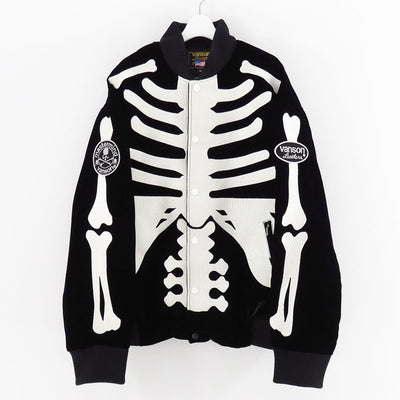 【MASTERMIND WORLD×VANSON】<br>BONES BOMBER JACKET <br/>MW25C15-BL110