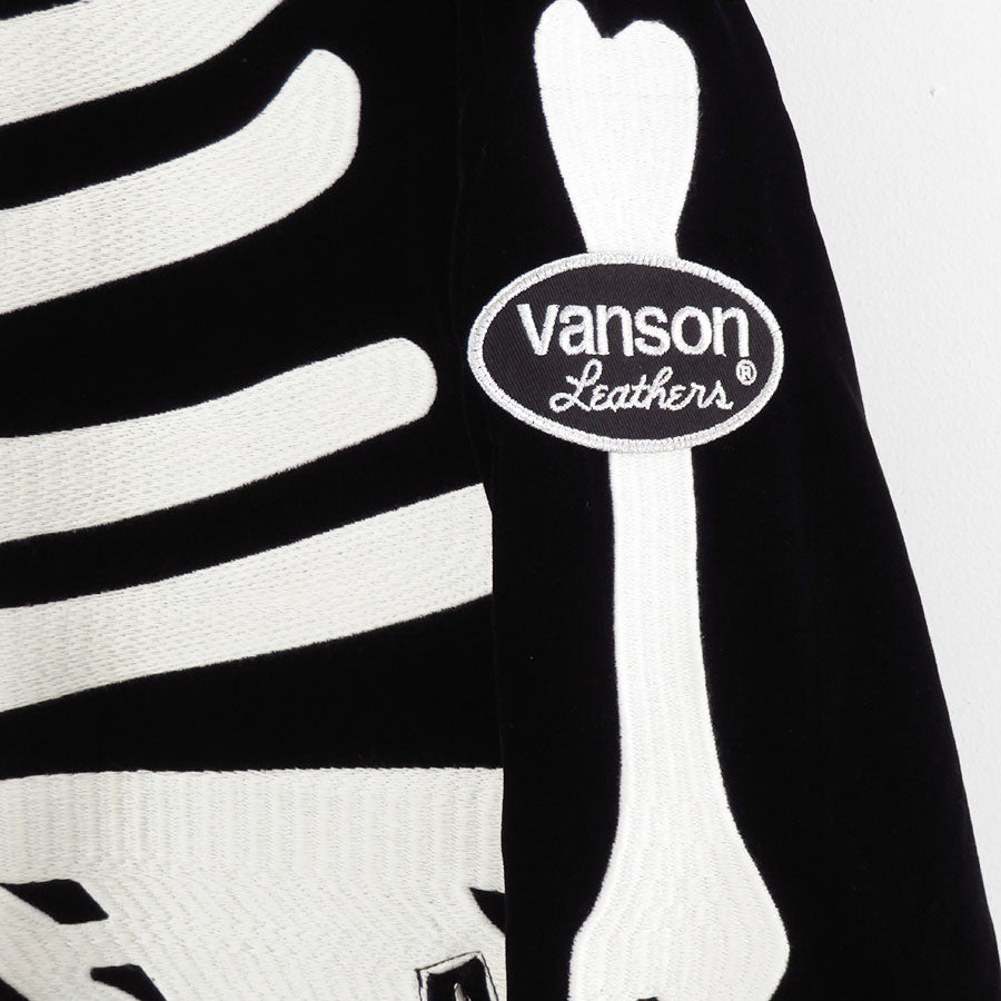 【MASTERMIND WORLD×VANSON】<br>BONES BOMBER JACKET <br/>MW25C15-BL110