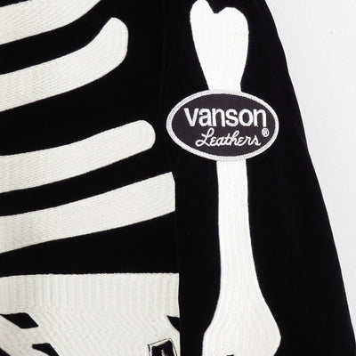 【MASTERMIND WORLD×VANSON】<br>BONES BOMBER JACKET <br/>MW25C15-BL110