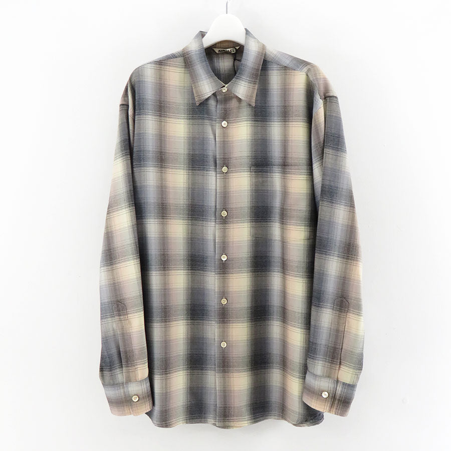 【AURALEE/オーラリー】<br>SUPER LIGHT WOOL CHECK SHIRT <br>A24AS01LC