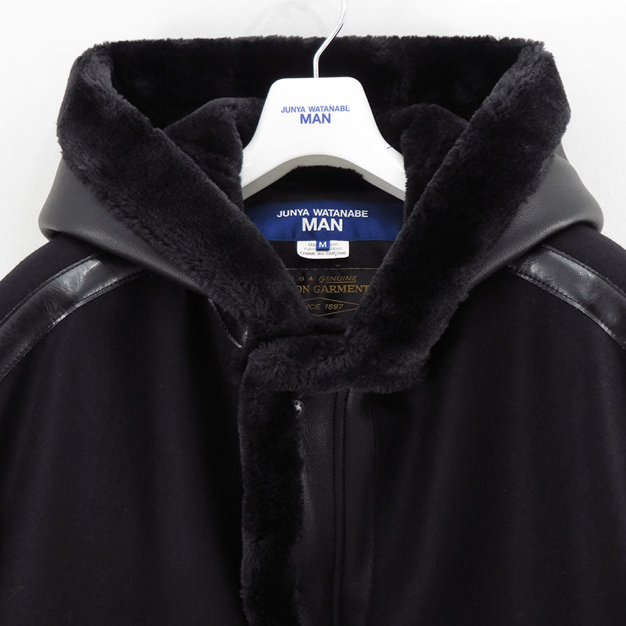 【JUNYA WATANABE MAN】<br>エステルフェイクファー×ウールサージフランネル FILSON Wネームコート <br>WP-C009-051