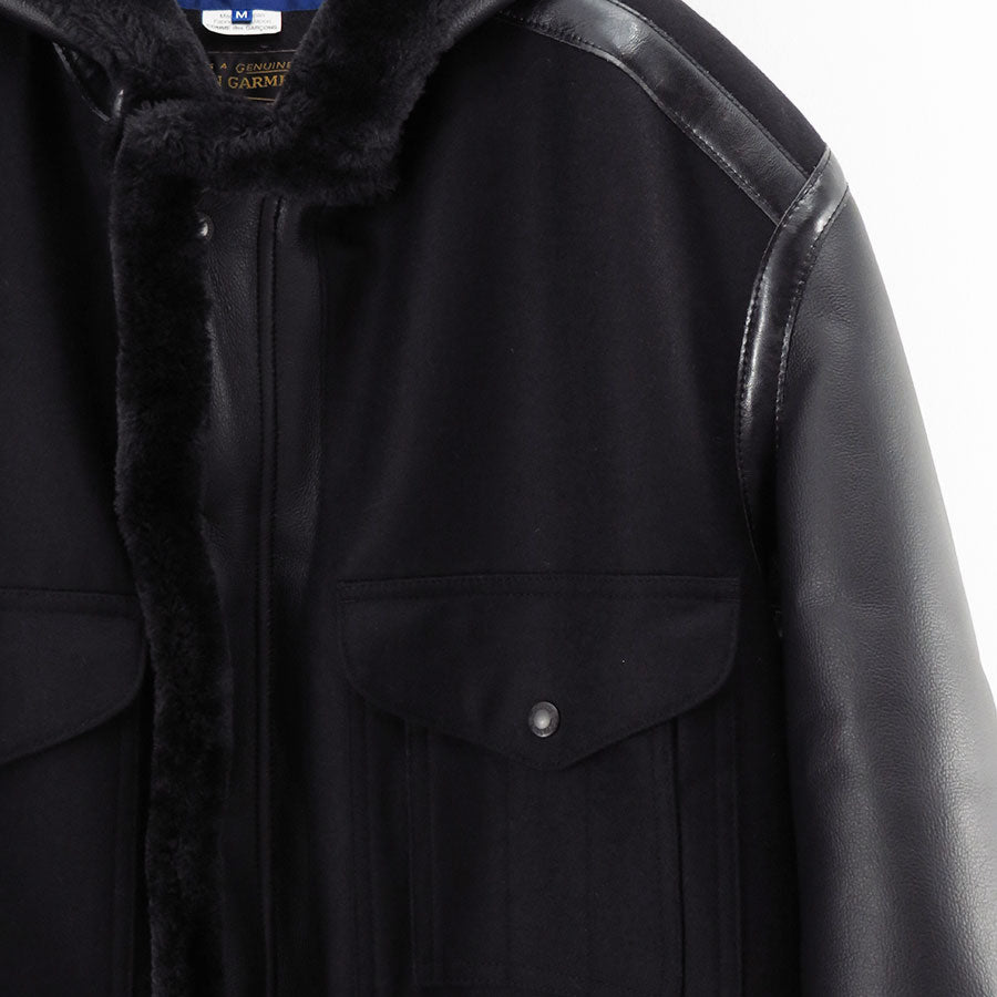 【JUNYA WATANABE MAN】<br>エステルフェイクファー×ウールサージフランネル FILSON Wネームコート <br>WP-C009-051