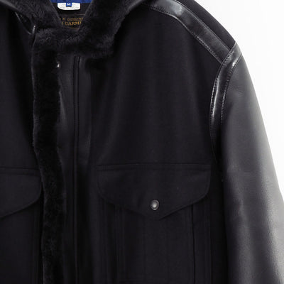 【JUNYA WATANABE MAN】<br>エステルフェイクファー×ウールサージフランネル FILSON Wネームコート <br>WP-C009-051