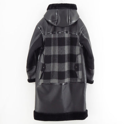 【JUNYA WATANABE MAN】<br>エステルフェイクファー×ウールサージフランネル FILSON Wネームコート <br>WP-C009-051