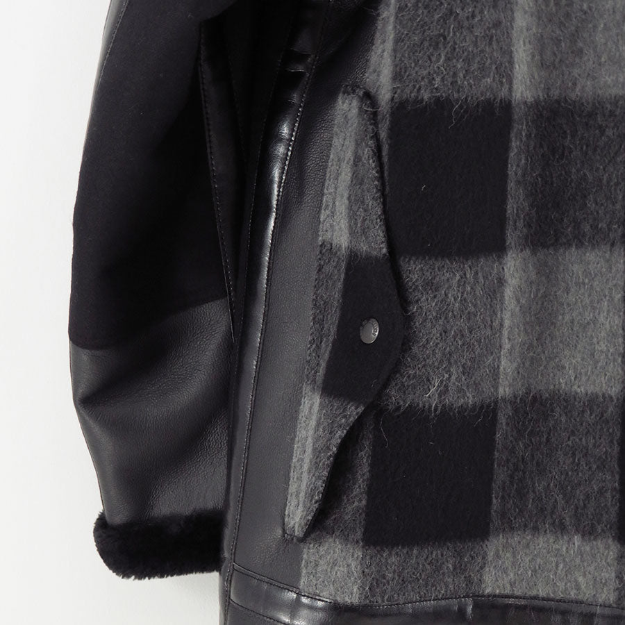 【JUNYA WATANABE MAN】<br>エステルフェイクファー×ウールサージフランネル FILSON Wネームコート <br>WP-C009-051