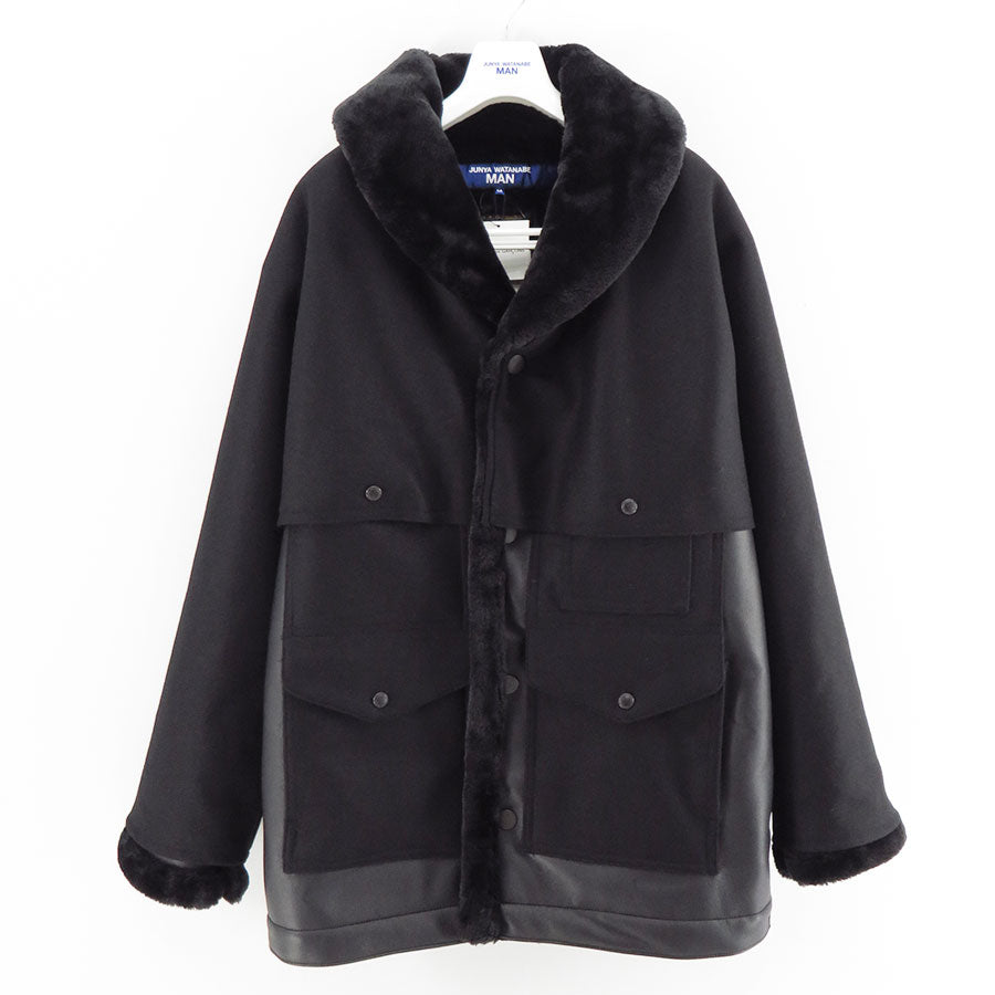 【JUNYA WATANABE MAN】<br>エステルフェイクファー×ウールサージ FILSON Wネームコート <br>WP-C010-051