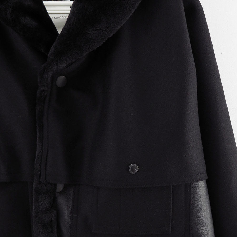 【JUNYA WATANABE MAN】<br>エステルフェイクファー×ウールサージ FILSON Wネームコート <br>WP-C010-051