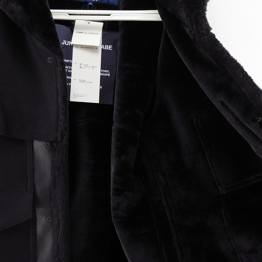 【JUNYA WATANABE MAN】<br>エステルフェイクファー×ウールサージ FILSON Wネームコート <br>WP-C010-051