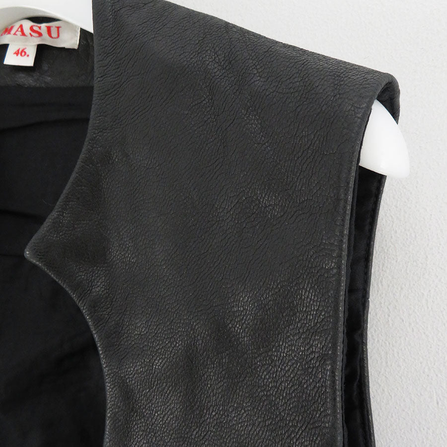 SALE 50%OFF ! <br/>【M A S U/エムエーエスユー】<br>BAT LEATHER VEST <br>MPFW-VT0224