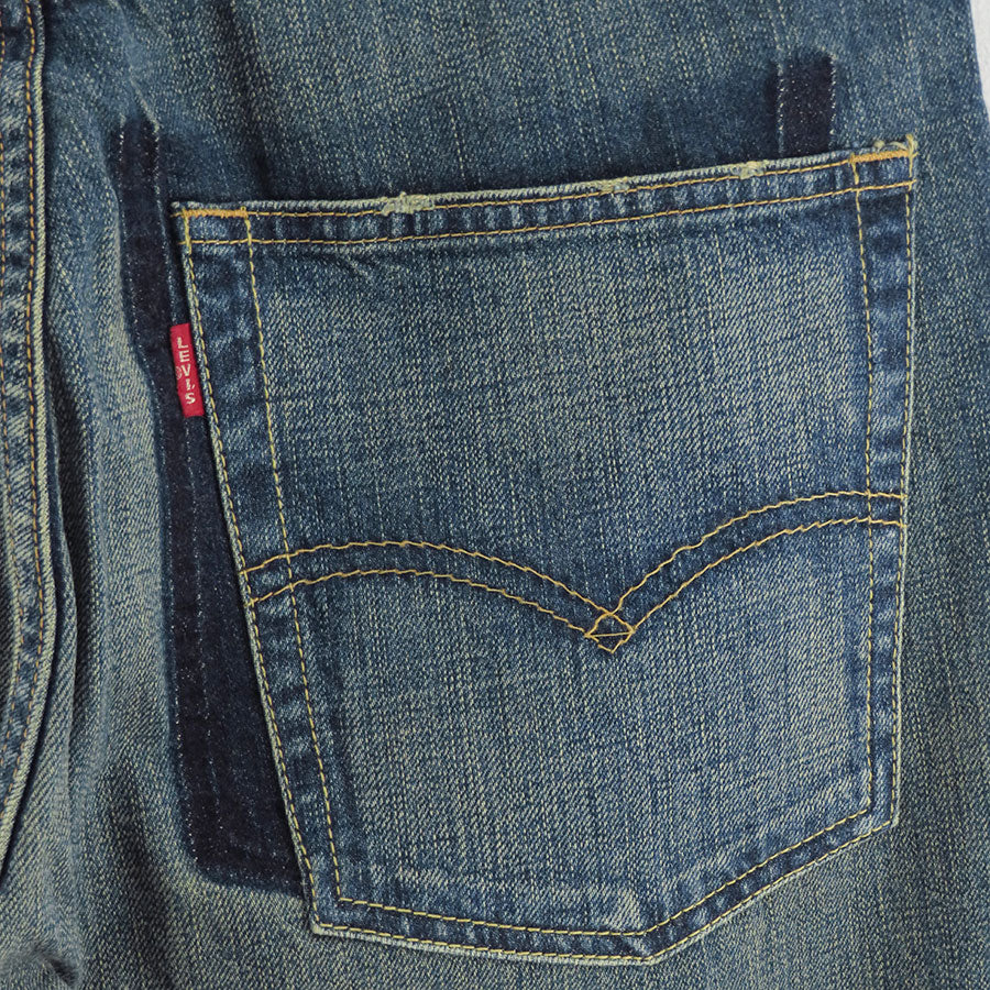 【JUNYA WATANABE MAN】<br>Levi's Wネーム 綿セルビッチデニム製品加工デニムパンツ <br>WP-P216-051