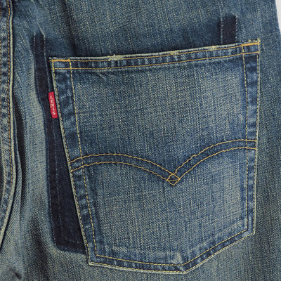 【JUNYA WATANABE MAN】<br>Levi's Wネーム 綿セルビッチデニム製品加工デニムパンツ <br>WP-P216-051