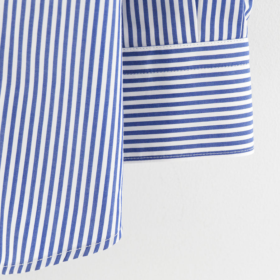 【Graphpaper/グラフペーパー】<br>Broad Stripe L/S Oversized Regular Collar Shirt <br>GM254-50022STB