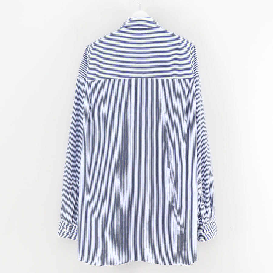 【Graphpaper/グラフペーパー】<br>Broad Stripe L/S Oversized Regular Collar Shirt <br>GM254-50022STB