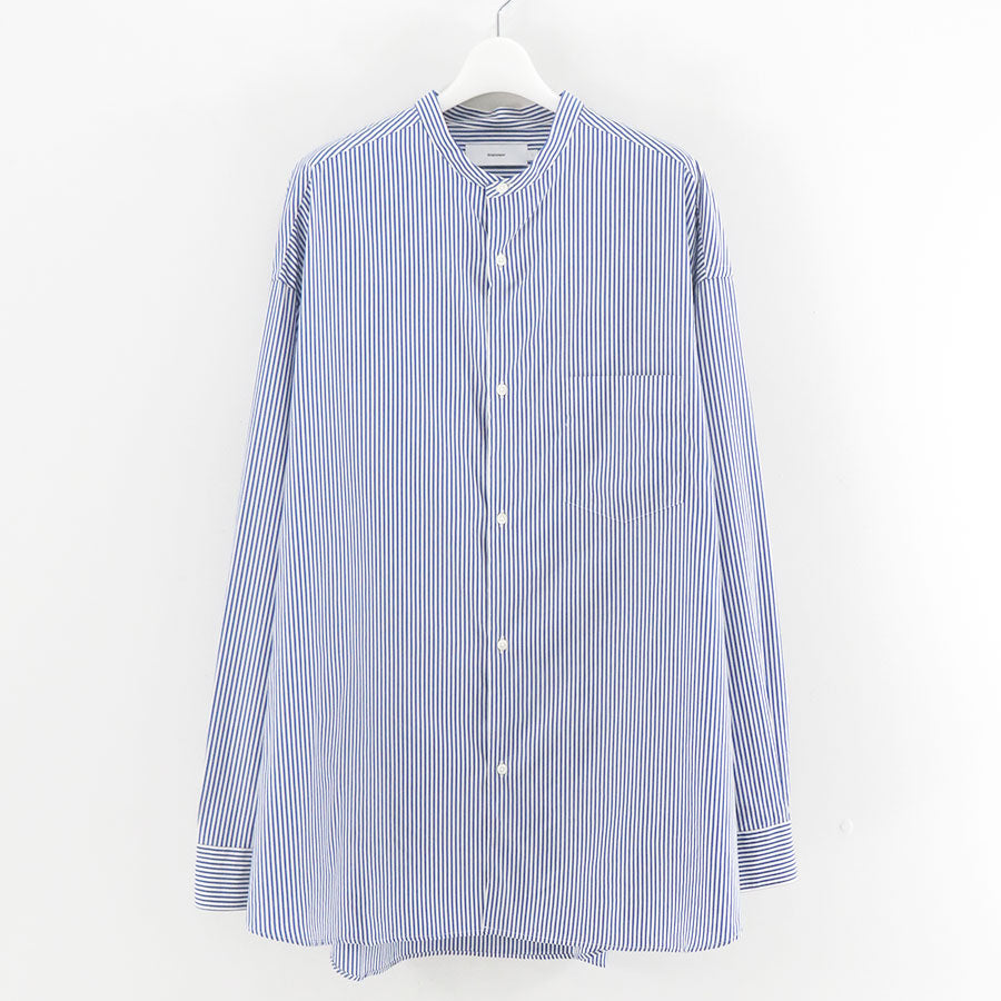 【Graphpaper/グラフペーパー】<br>Broad Stripe L/S Oversized Band Collar Shirt <br>GM254-50023STB