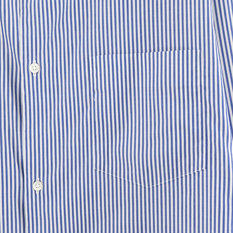 【Graphpaper/グラフペーパー】<br>Broad Stripe L/S Oversized Band Collar Shirt <br>GM254-50023STB