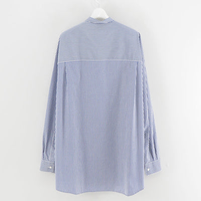 【Graphpaper/グラフペーパー】<br>Broad Stripe L/S Oversized Band Collar Shirt <br>GM254-50023STB