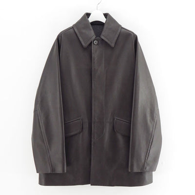 【MAATEE&SONS/マーティーアンドサンズ】<br>LEATHER HALF COAT 裏カシミア <br>MT5303-0703