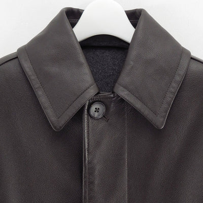 【MAATEE&SONS/マーティーアンドサンズ】<br>LEATHER HALF COAT 裏カシミア <br>MT5303-0703