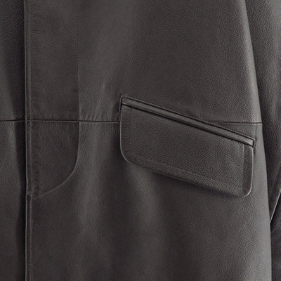 【MAATEE&SONS/マーティーアンドサンズ】<br>LEATHER HALF COAT 裏カシミア <br>MT5303-0703