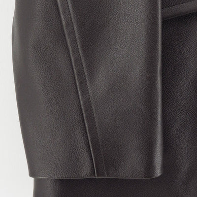 【MAATEE&SONS/マーティーアンドサンズ】<br>LEATHER HALF COAT 裏カシミア <br>MT5303-0703