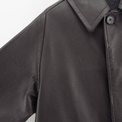 【MAATEE&SONS/マーティーアンドサンズ】<br>LEATHER HALF COAT 裏カシミア <br>MT5303-0703