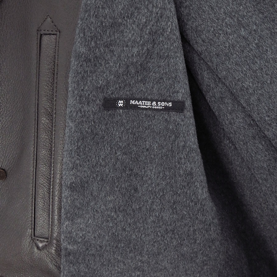 【MAATEE&SONS/マーティーアンドサンズ】<br>LEATHER HALF COAT 裏カシミア <br>MT5303-0703