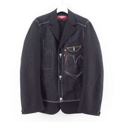 【JUNYA WATANABE MAN】<br>綿麻デニム×ウールフラノ Levi's Wネームジャケット <br>WN-J201-051