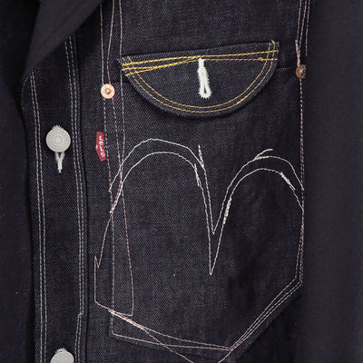 【JUNYA WATANABE MAN】<br>綿麻デニム×ウールフラノ Levi's Wネームジャケット <br>WN-J201-051