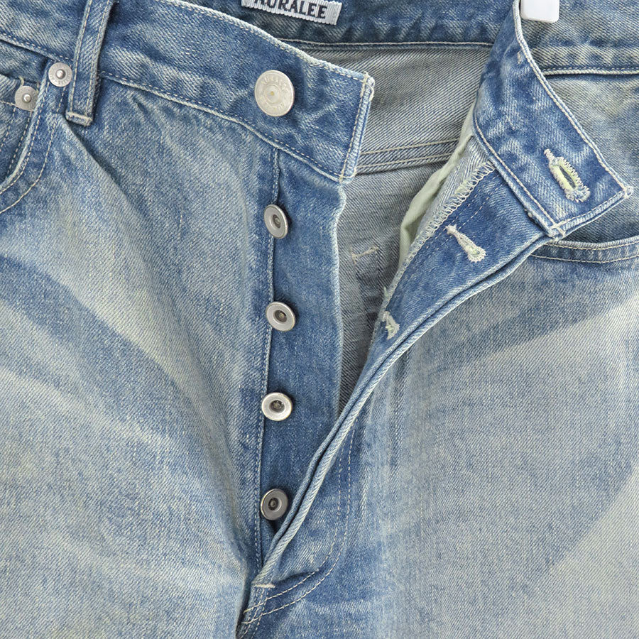 【11/21からポイント10%還元】<br>【AURALEE/オーラリー】<br>SELVEDGE FADED HEAVY DENIM WIDE PANTS <br>A25AP03DH