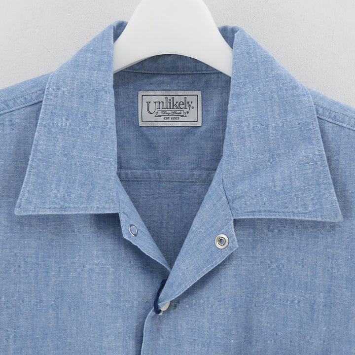 2024-25 秋冬新作  ハイブランドの Unlikely/アンライクリー】Unlikely Open Collar Work Chambray トップス