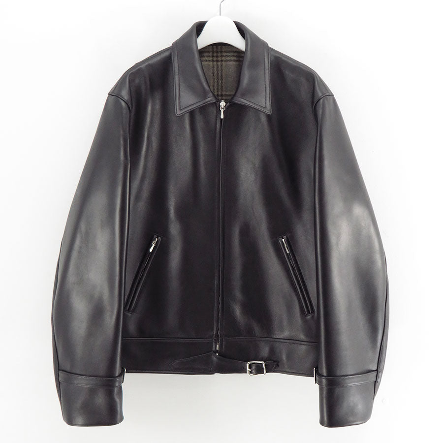 【A.PRESSE/アプレッセ】<br>Leather French Riders Jacket <br>26SAP-01-05