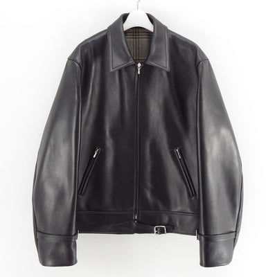 【A.PRESSE/アプレッセ】<br>Leather French Riders Jacket <br>26SAP-01-05