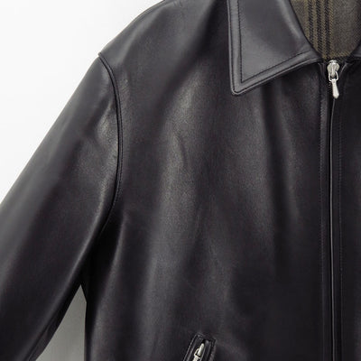 【A.PRESSE/アプレッセ】<br>Leather French Riders Jacket <br>26SAP-01-05
