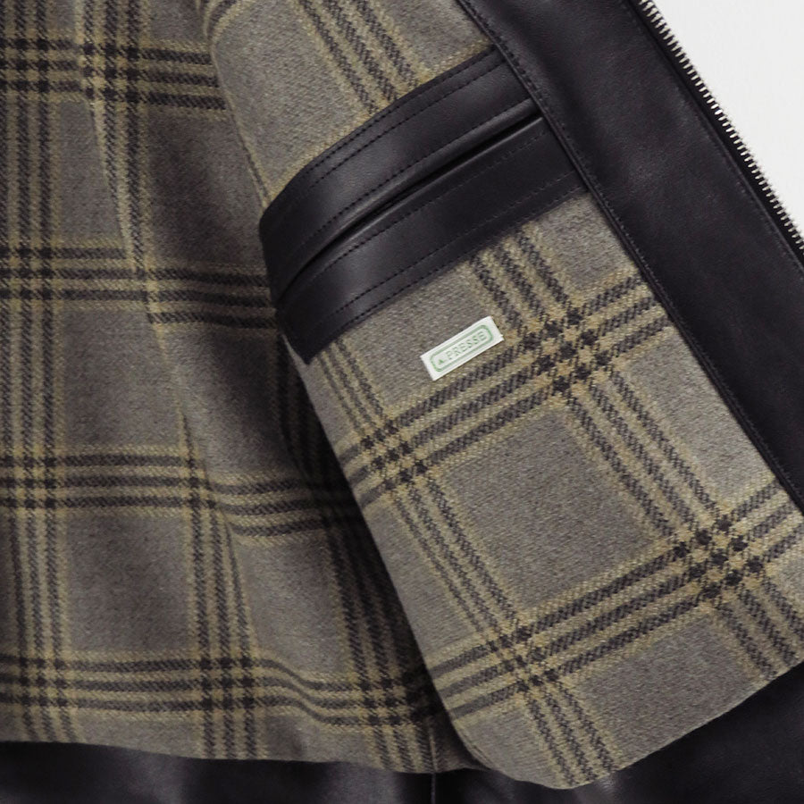 【A.PRESSE/アプレッセ】<br>Leather French Riders Jacket <br>26SAP-01-05