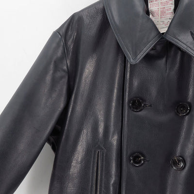 【NICENESS/ナイスネス】<br>L.MCLAGAN / L.マクラガン (ブラウンコアカウレザー 13ボタンピーコート) <br>NN-0401C16