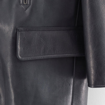 【NICENESS/ナイスネス】<br>L.MCLAGAN / L.マクラガン (ブラウンコアカウレザー 13ボタンピーコート) <br>NN-0401C16