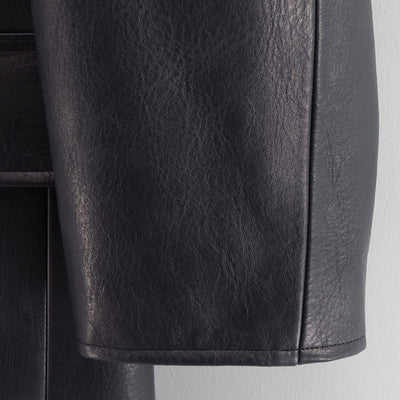 【NICENESS/ナイスネス】<br>L.MCLAGAN / L.マクラガン (ブラウンコアカウレザー 13ボタンピーコート) <br>NN-0401C16