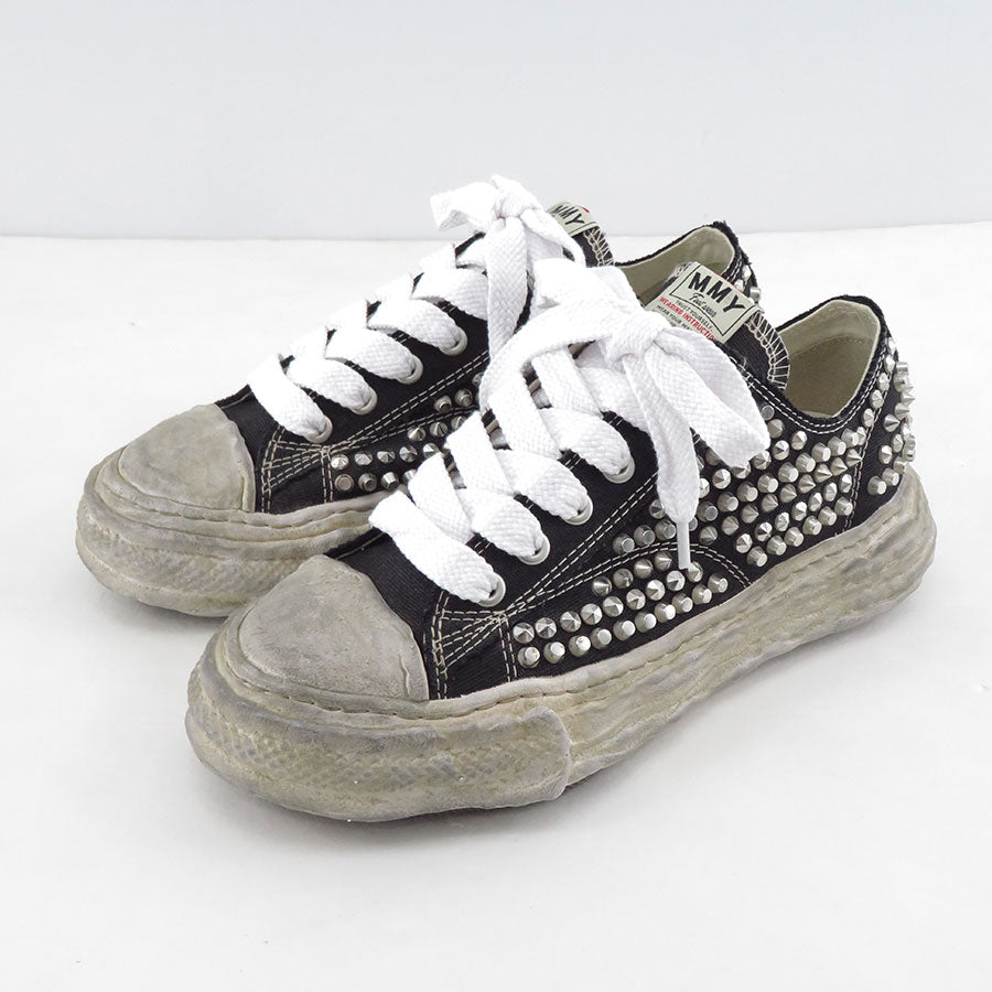 【Maison MIHARA YASUHIRO】<br>”PETERSON23"OG Sole Studded Canvas Low-top Sneaker (BLACK) <br>A13FW715