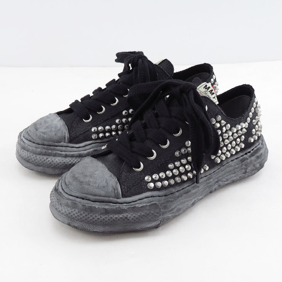 【Maison MIHARA YASUHIRO】<br>”PETERSON23"OG Sole Studded Canvas Low-top Sneaker (BLACK×BLACK) <br>A13FW715