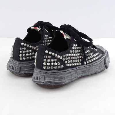 【Maison MIHARA YASUHIRO】<br>”PETERSON23"OG Sole Studded Canvas Low-top Sneaker (BLACK×BLACK) <br>A13FW715