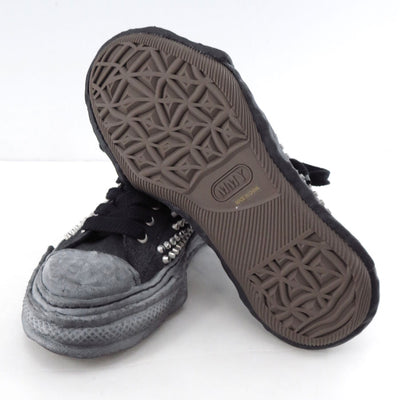 【Maison MIHARA YASUHIRO】<br>”PETERSON23"OG Sole Studded Canvas Low-top Sneaker (BLACK×BLACK) <br>A13FW715