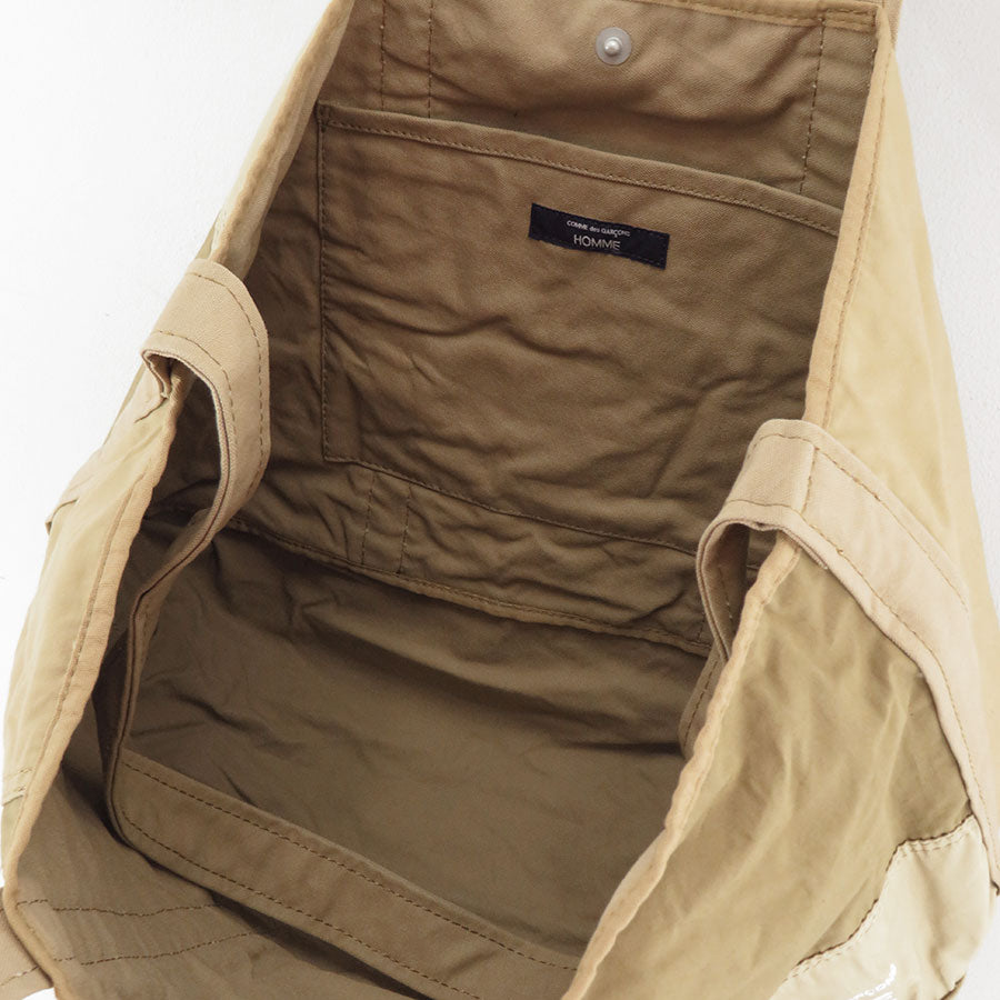 【COMME des GARCONS HOMME】<br>綿ナイロンリップパッチワークトートバッグ <br>HO-K203-051