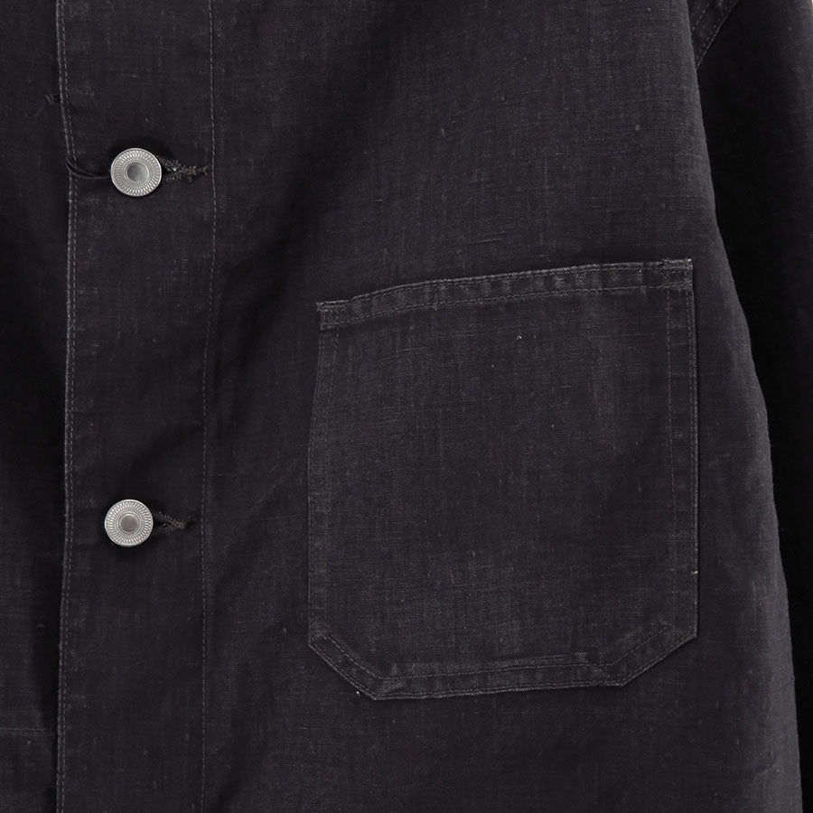 【A.PRESSE/アプレッセ】<br>Vintage Black Linen Coverall <br>25SAP-01-29H